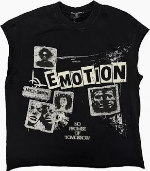 Mixed Emotions Newspaper Sleeveless Tee 'Black'