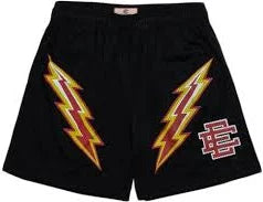 Eric Emanuel EE Basic/Core Lightning Bolt Short 'Black/Yellow/Red'