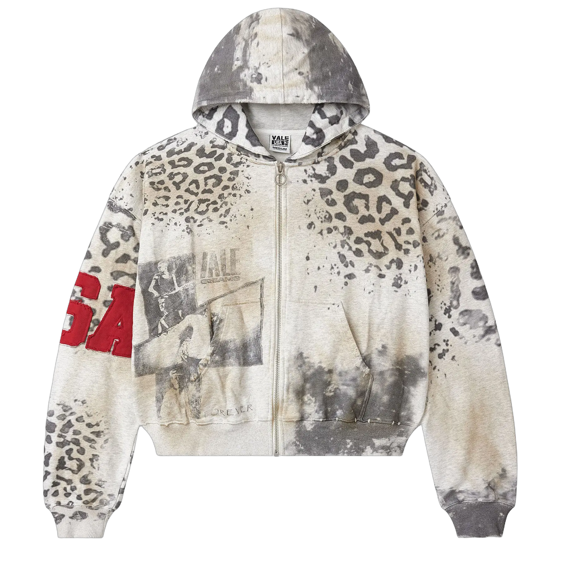Vale Forever Cheetah Zip Up 'Grey'